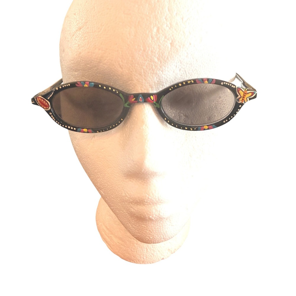 The Reader Store Hand Painted Butterfly Floral Reading Glasses +2.00 Black Oval